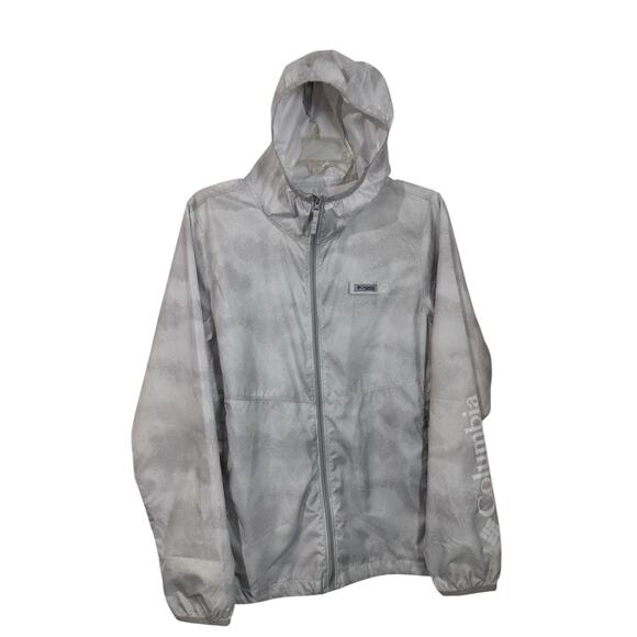 3778) Columbia Women Lightweight Tie die Full Zip Hooded Windbreaker Medium - Picture 1 of 7